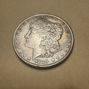 1889 P Morgan Silver Dollar - Circulated with Rim Toning - 90% Silver